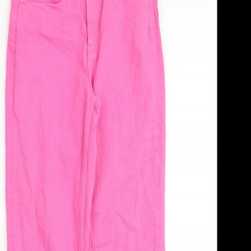 ASOS Womens Pink Cotton Straight Jeans Size 28 in L32 in Regular Zip
