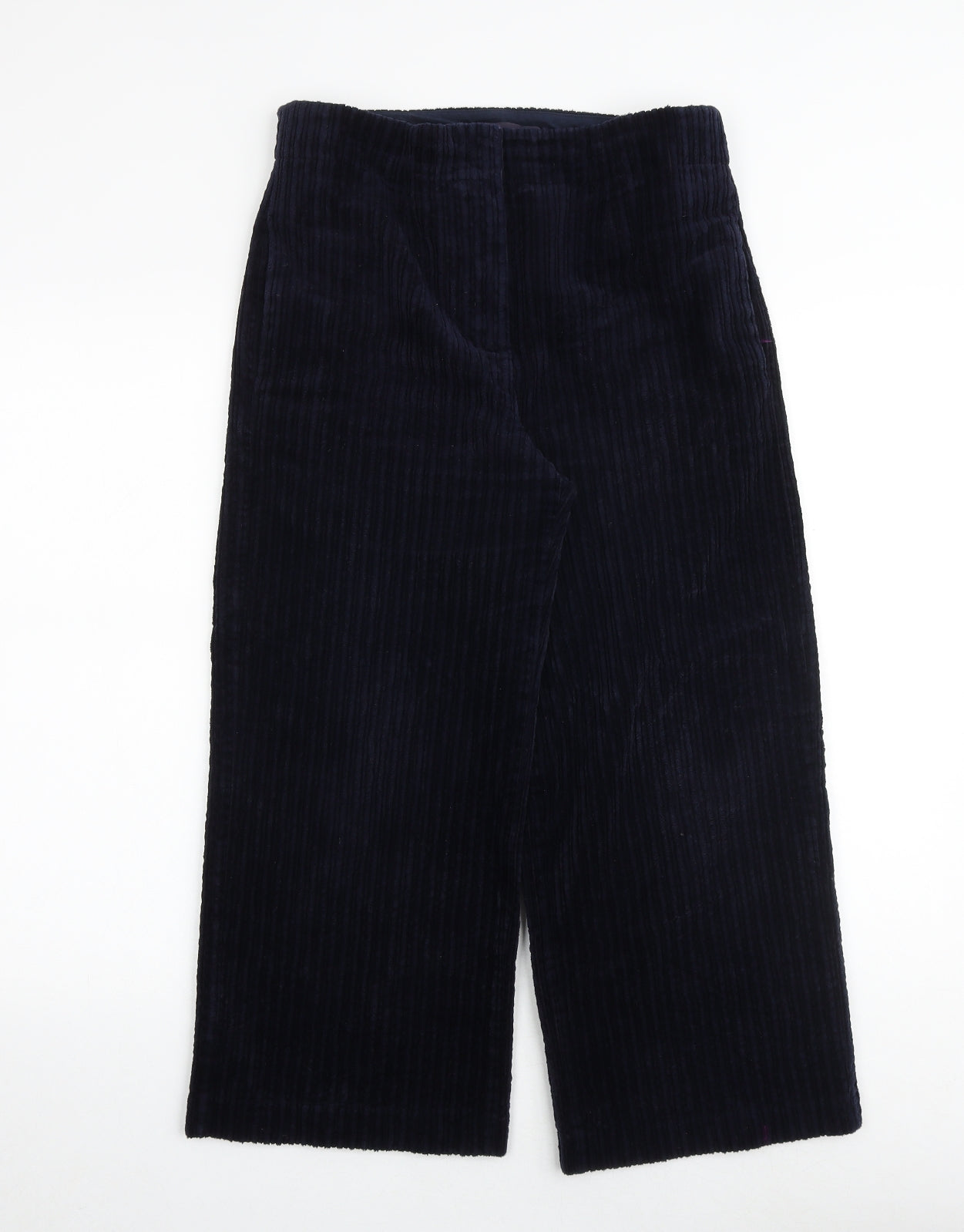 Marks and Spencer Womens Blue Cotton Trousers Size 12 Regular Zip
