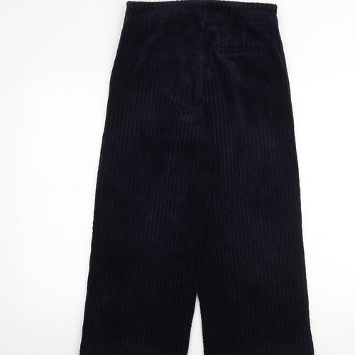 Marks and Spencer Womens Blue Cotton Trousers Size 12 Regular Zip