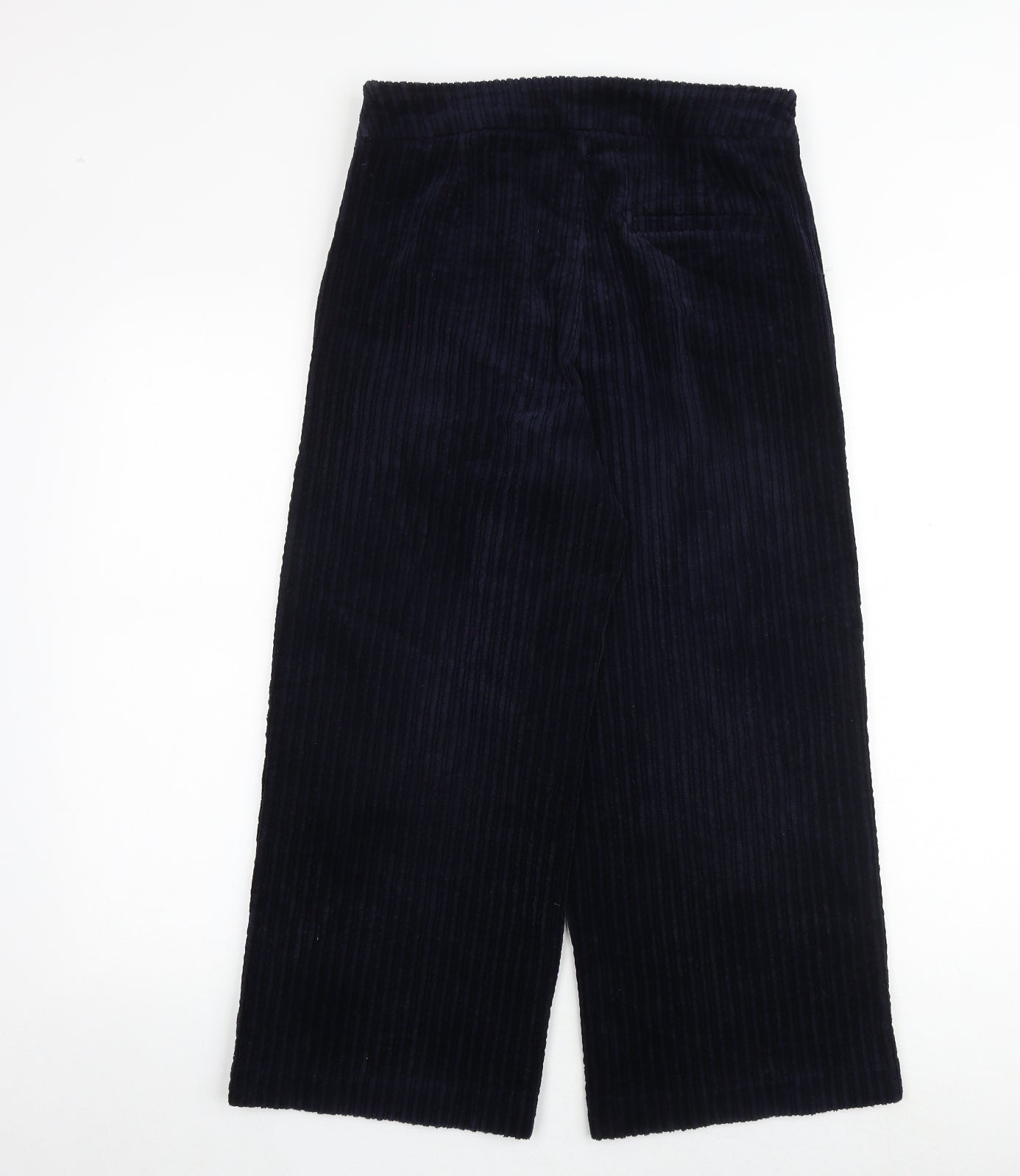 Marks and Spencer Womens Blue Cotton Trousers Size 12 Regular Zip