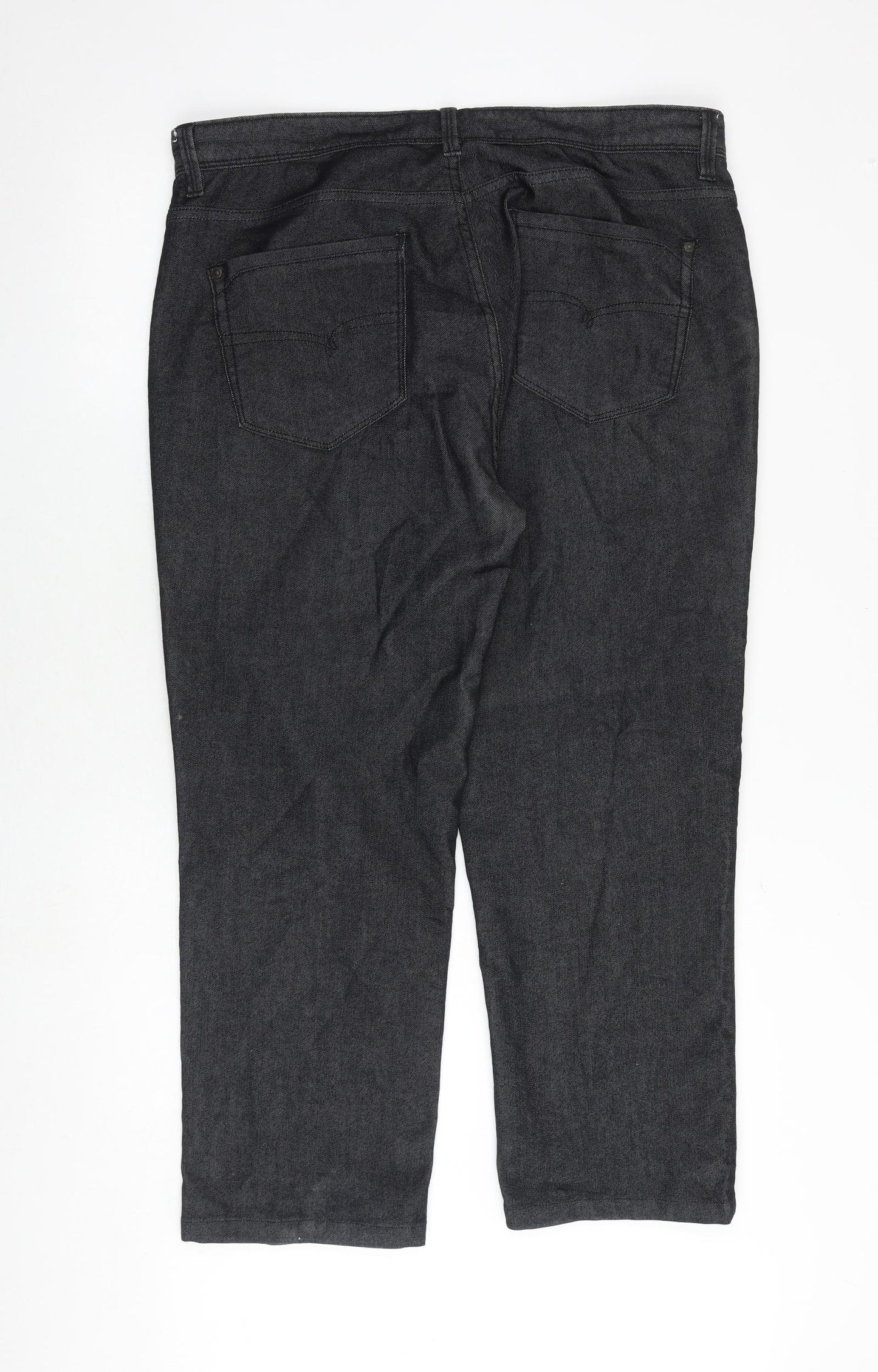 NEXT Mens Grey Cotton Straight Jeans Size 36 in Regular Button