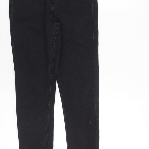 Topshop Womens Black Cotton Skinny Jeans Size 26 in Regular Zip