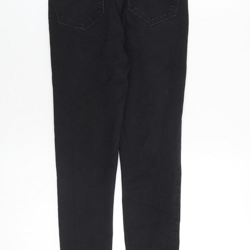 Topshop Womens Black Cotton Skinny Jeans Size 26 in Regular Zip