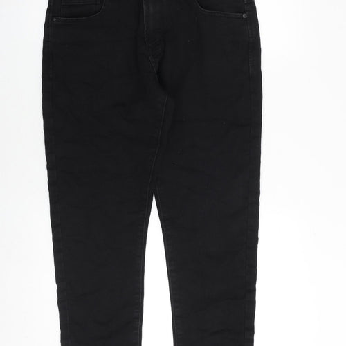 NEXT Mens Black Cotton Straight Jeans Size 34 in Regular Zip