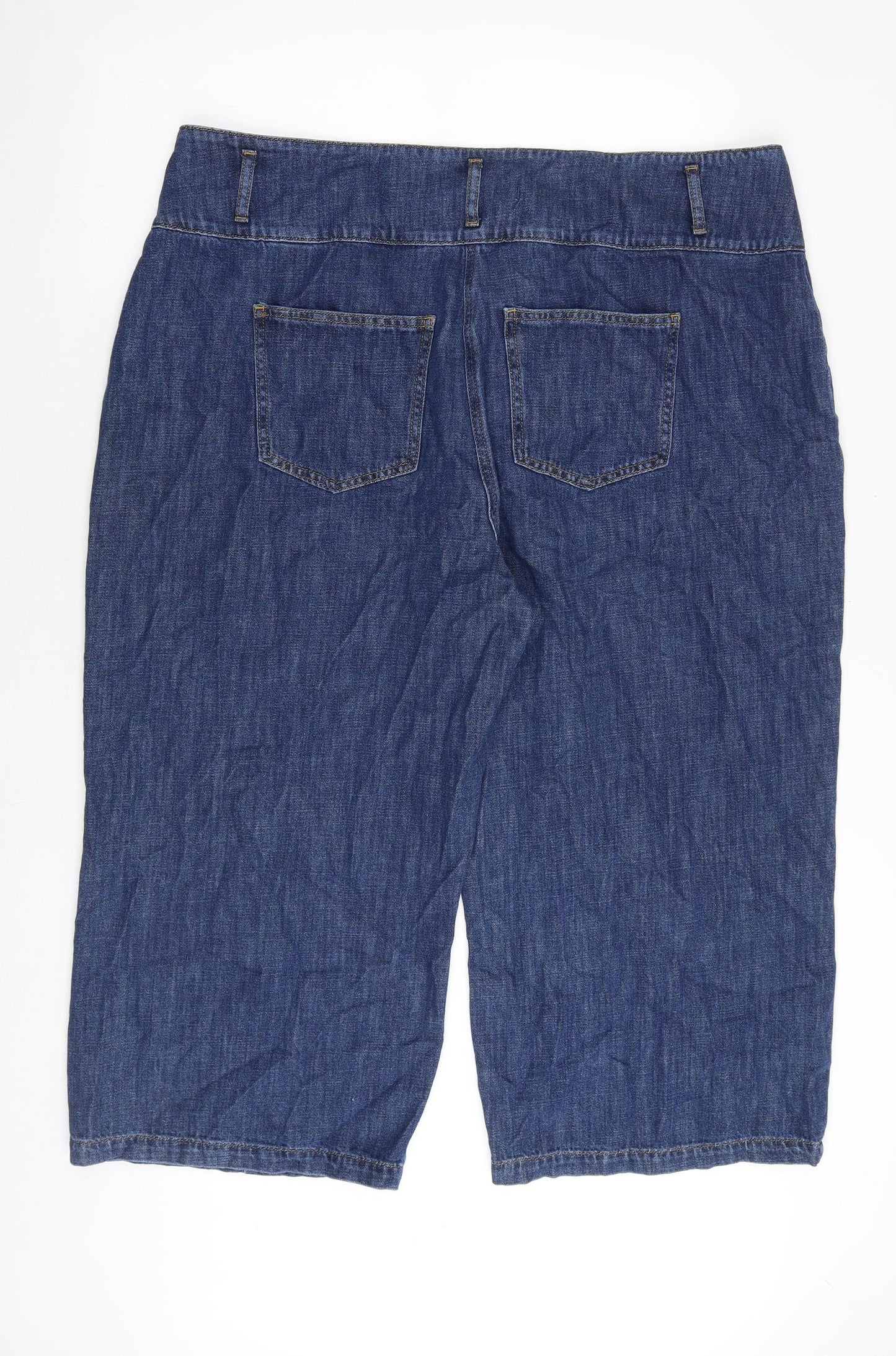 NEXT Womens Blue Cotton Straight Jeans Size 22 Regular Zip - Cropped
