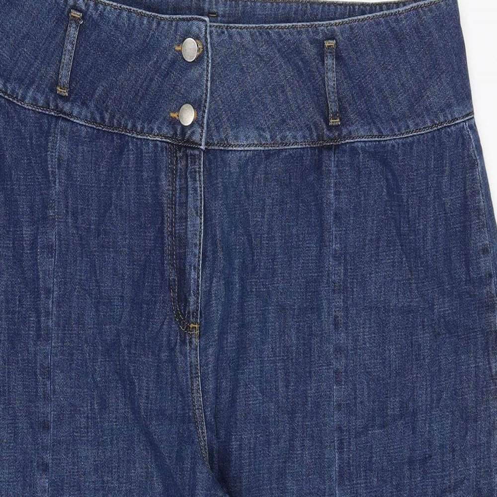 NEXT Womens Blue Cotton Straight Jeans Size 22 Regular Zip - Cropped