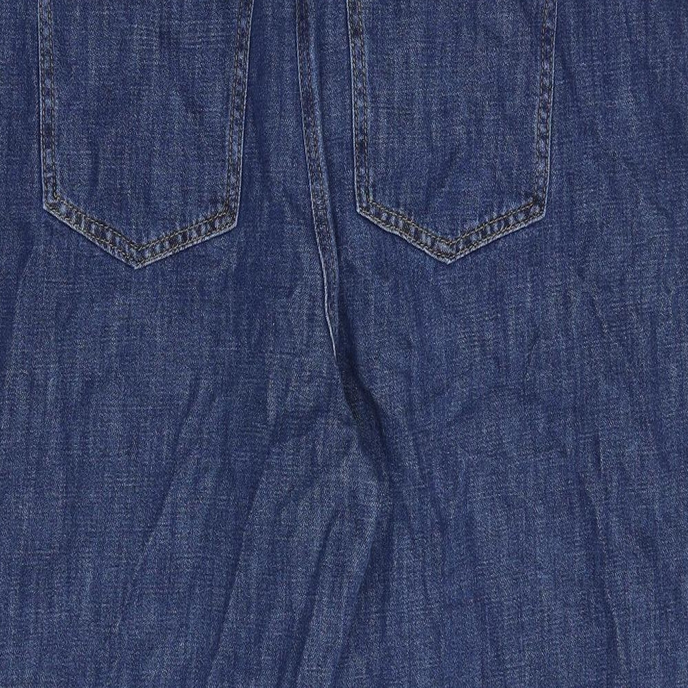 NEXT Womens Blue Cotton Straight Jeans Size 22 Regular Zip - Cropped