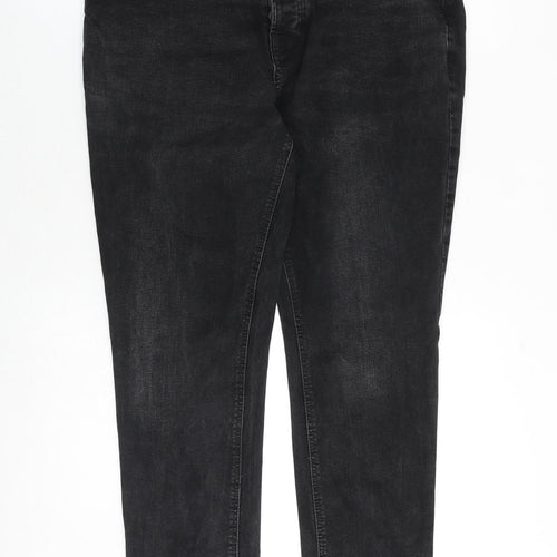 NEXT Mens Black Cotton Skinny Jeans Size 36 in Slim Button
