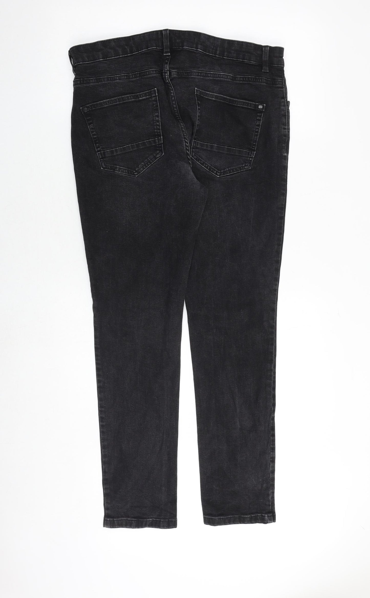 NEXT Mens Black Cotton Skinny Jeans Size 36 in Slim Button