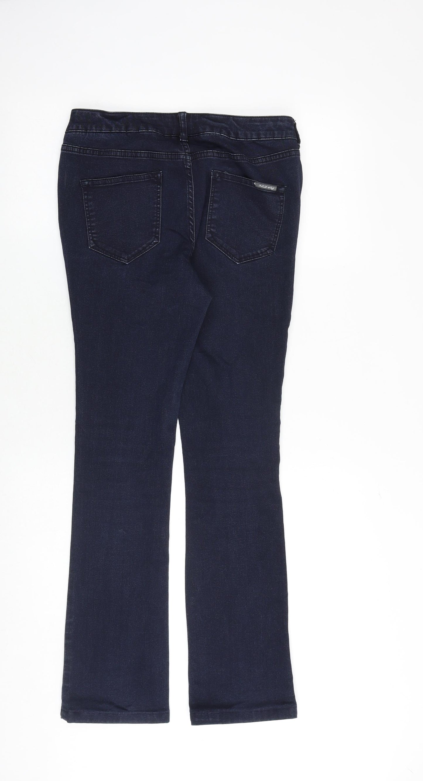 White Stuff Womens Blue Cotton Straight Jeans Size 10 Regular Zip