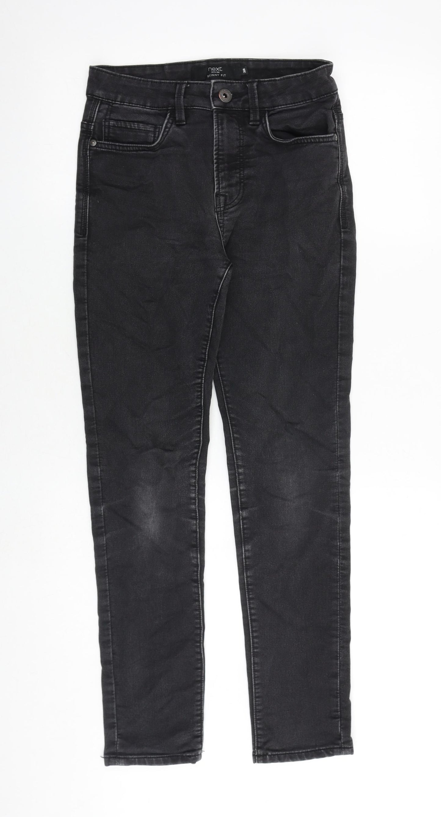 NEXT Mens Grey Cotton Straight Jeans Size 26 in Slim Zip