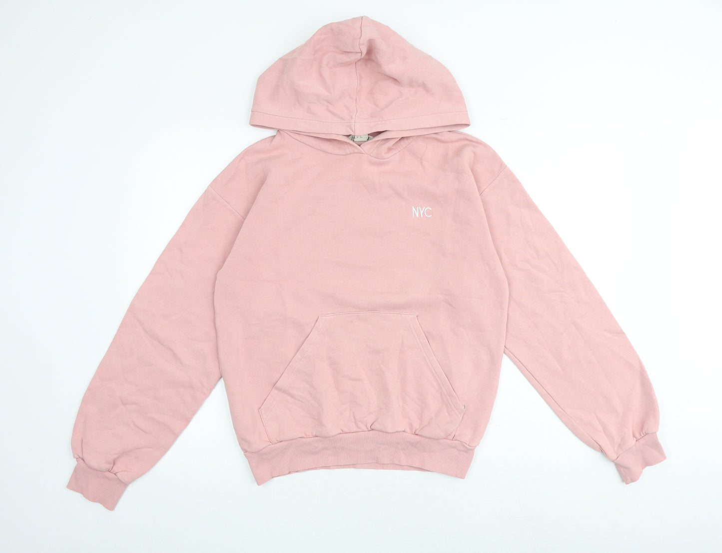 H&M Girls Pink Cotton Pullover Hoodie Size 15 Years Pullover - NYC