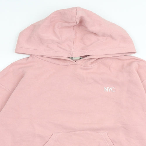 H&M Girls Pink Cotton Pullover Hoodie Size 15 Years Pullover - NYC