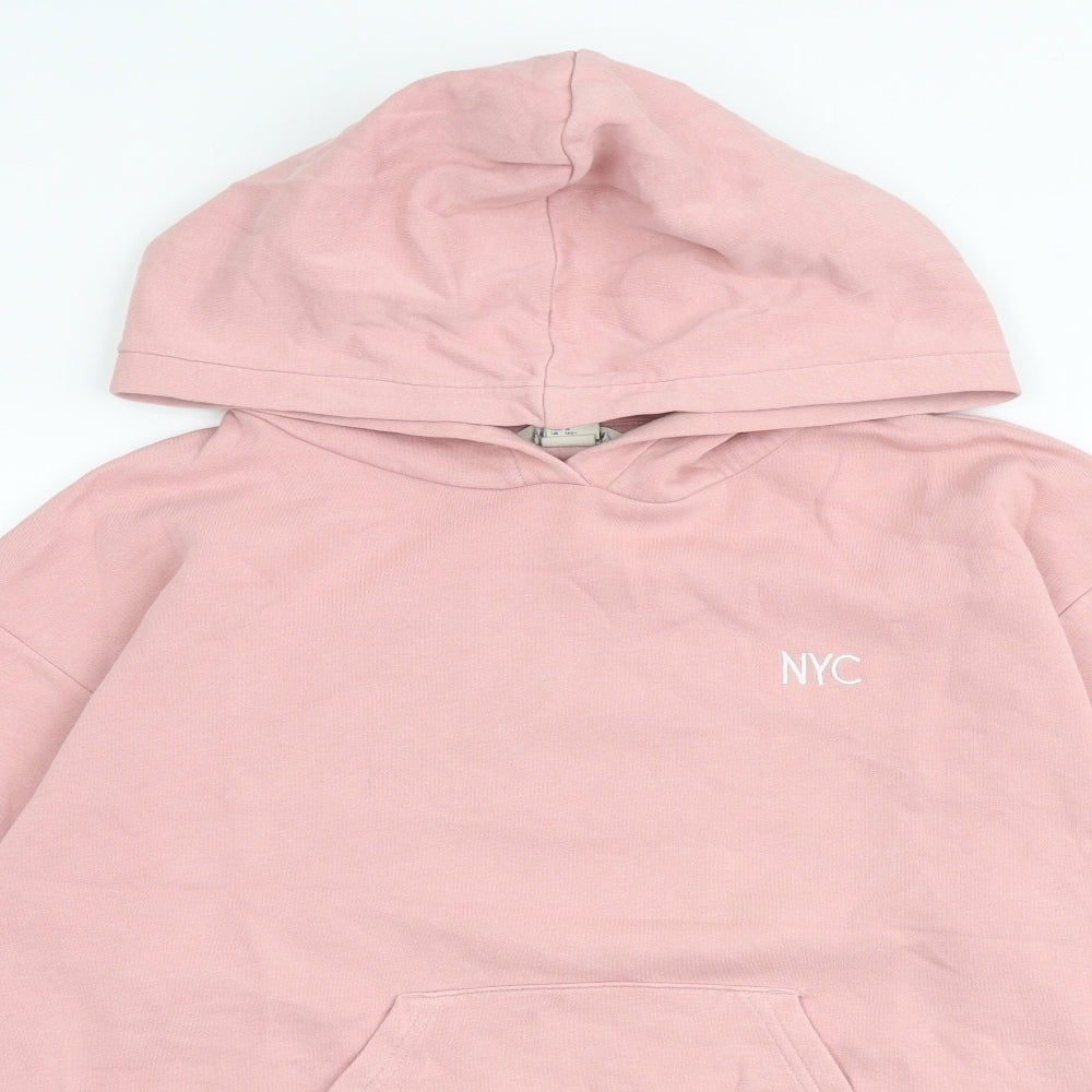H&M Girls Pink Cotton Pullover Hoodie Size 15 Years Pullover - NYC