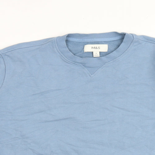 Marks and Spencer Mens Blue Cotton Pullover Sweatshirt Size M