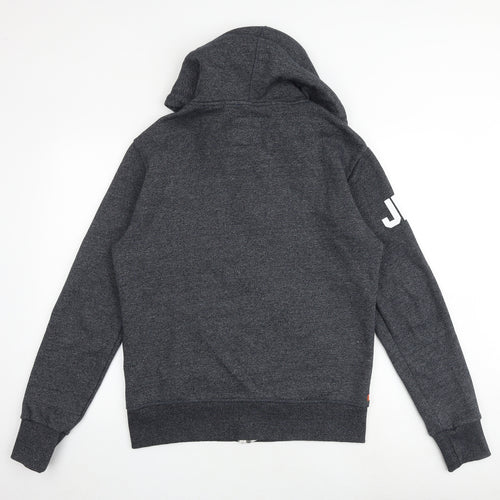 Superdry Mens Grey Cotton Full Zip Hoodie Size M