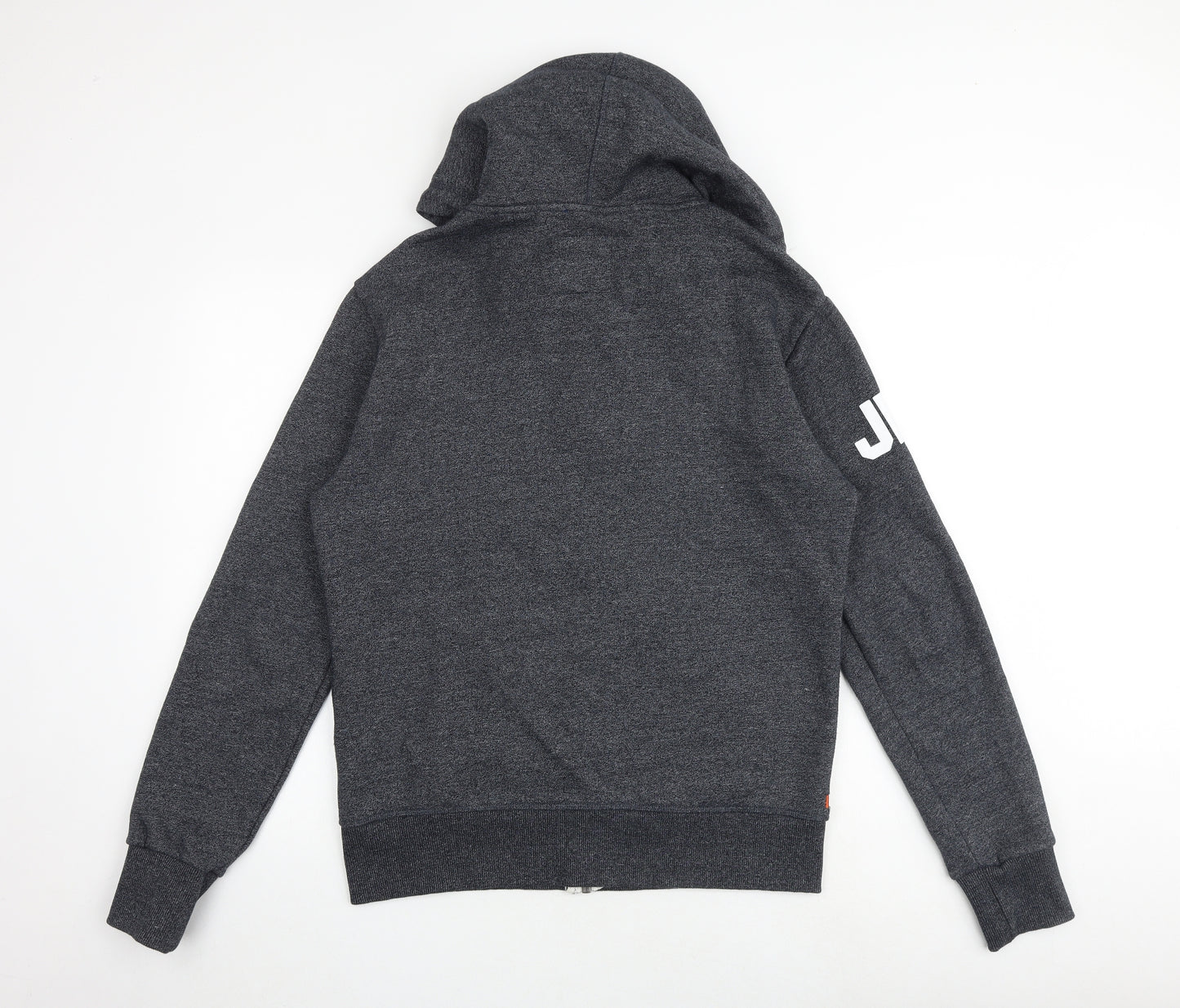 Superdry Mens Grey Cotton Full Zip Hoodie Size M