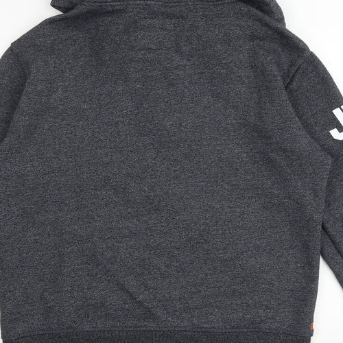 Superdry Mens Grey Cotton Full Zip Hoodie Size M