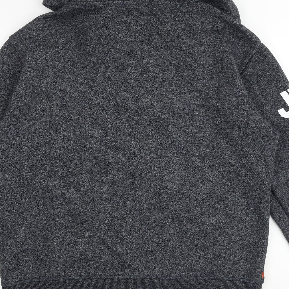Superdry Mens Grey Cotton Full Zip Hoodie Size M