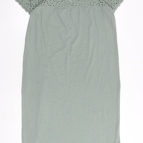 Marks and Spencer Womens Green Solid 100% Cotton Top Dress Size 10