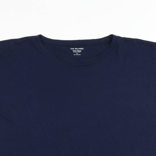 Marks and Spencer Womens Blue Polyester Basic T-Shirt Size 12 Round Neck