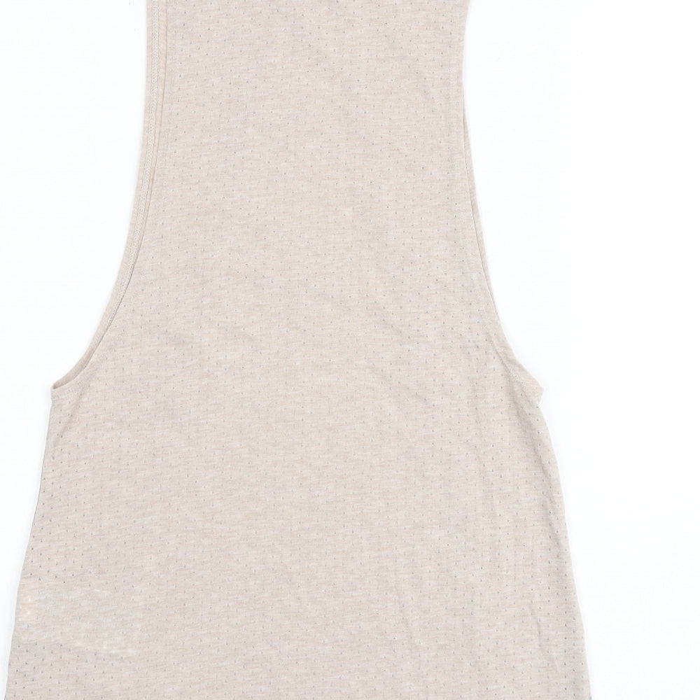 Nike Womens Beige Polyester Pullover Tank Size XS Crew Neck Pullover