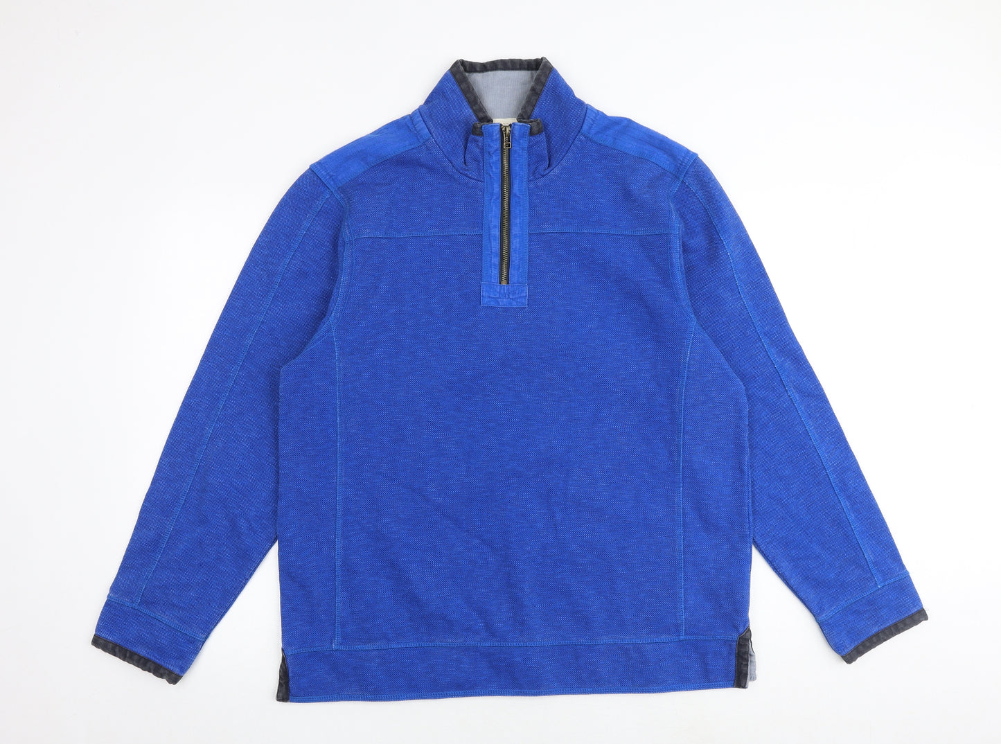 MANTARAY PRODUCTS Mens Blue Cotton Henley Sweatshirt Size L