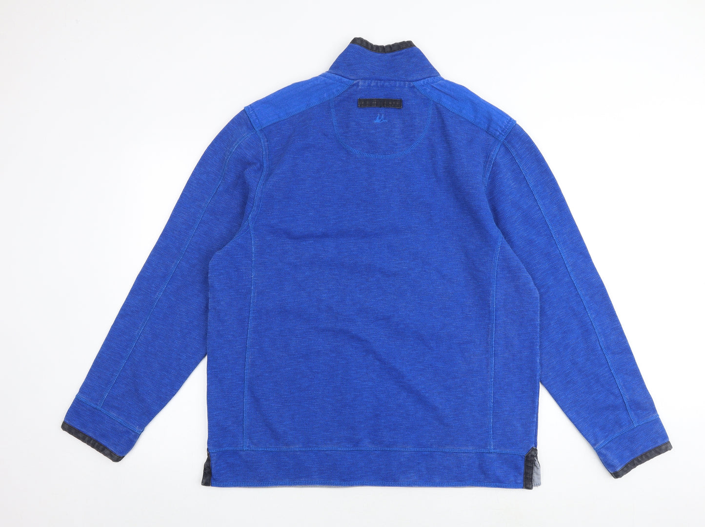 MANTARAY PRODUCTS Mens Blue Cotton Henley Sweatshirt Size L
