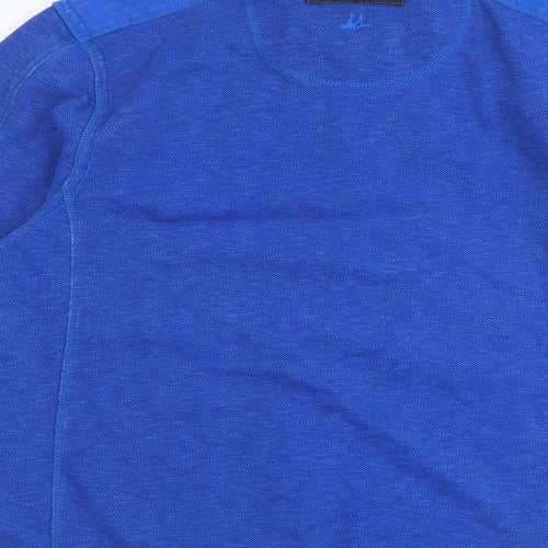 MANTARAY PRODUCTS Mens Blue Cotton Henley Sweatshirt Size L