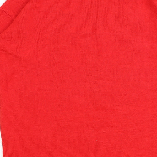 Capsule Womens Red Round Neck Cotton Pullover Jumper Size 12 - May contain prosecco Size 12-14