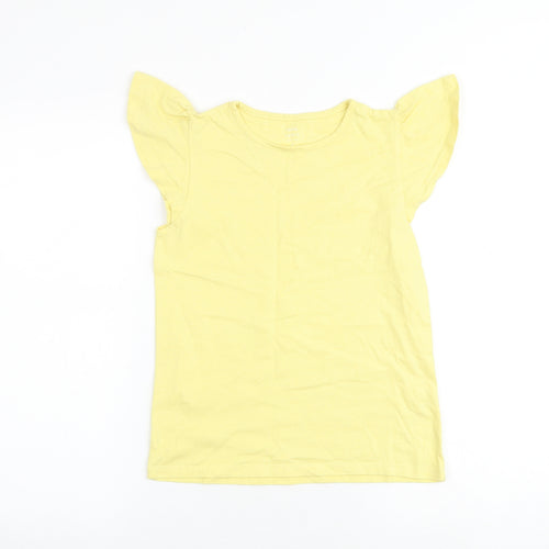 John Lewis Girls Yellow 100% Cotton Basic Tank Size 11 Years Round Neck Pullover