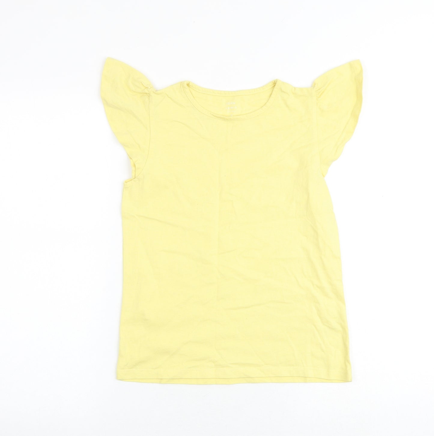John Lewis Girls Yellow 100% Cotton Basic Tank Size 11 Years Round Neck Pullover