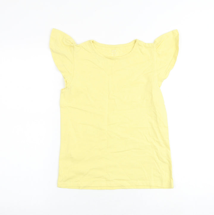 John Lewis Girls Yellow 100% Cotton Basic Tank Size 11 Years Round Neck Pullover