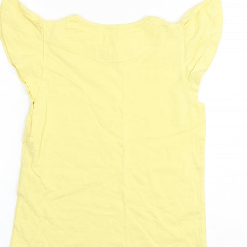 John Lewis Girls Yellow 100% Cotton Basic Tank Size 11 Years Round Neck Pullover