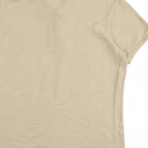 Zara Mens Brown 100% Cotton Polo Size M Collared Button