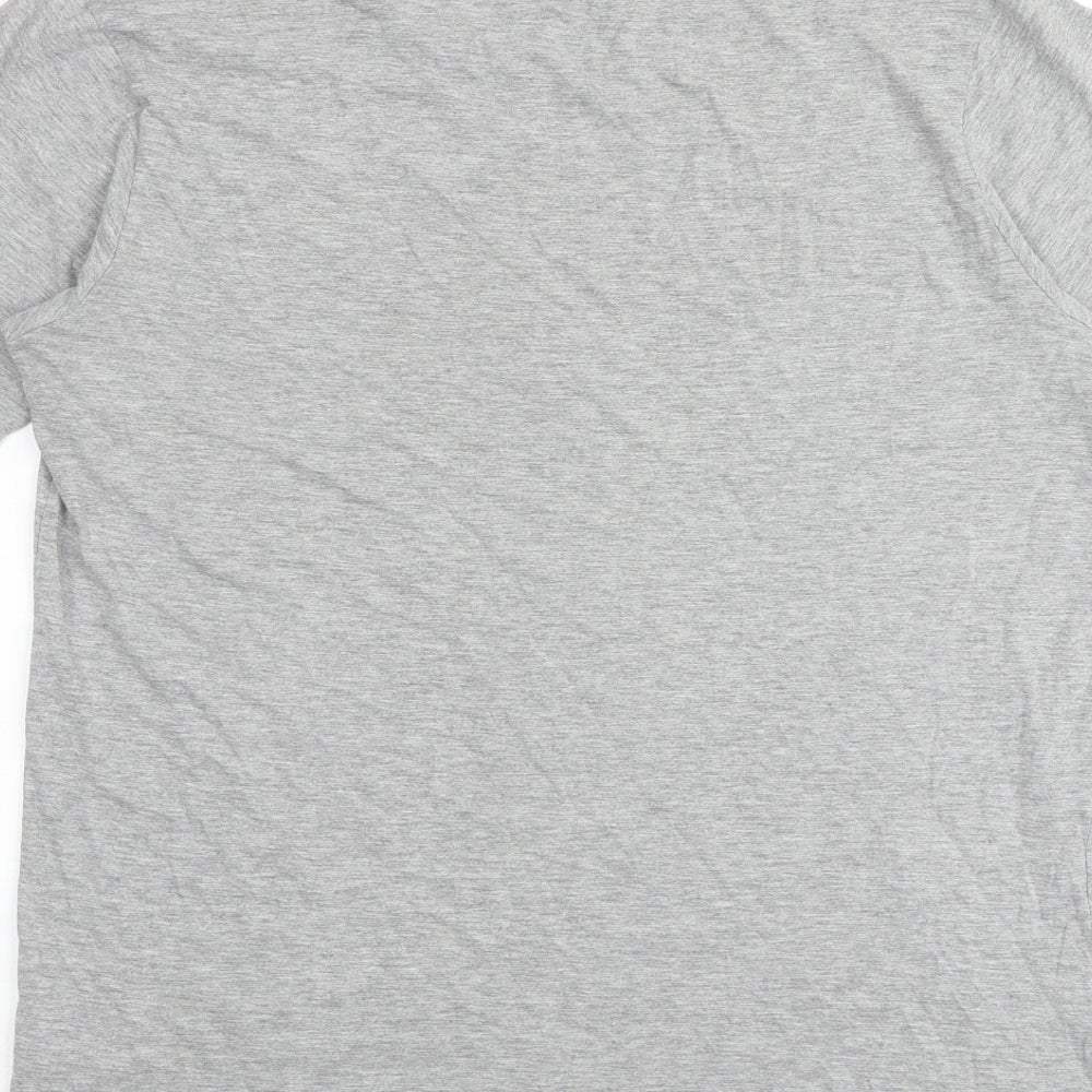 ellesse Mens Grey Cotton T-Shirt Size L Round Neck