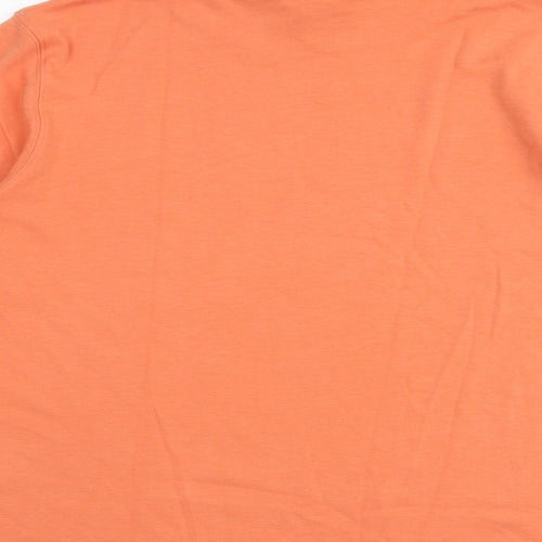 Lands' End Womens Orange 100% Cotton Basic T-Shirt Size M Roll Neck - Size 10-12
