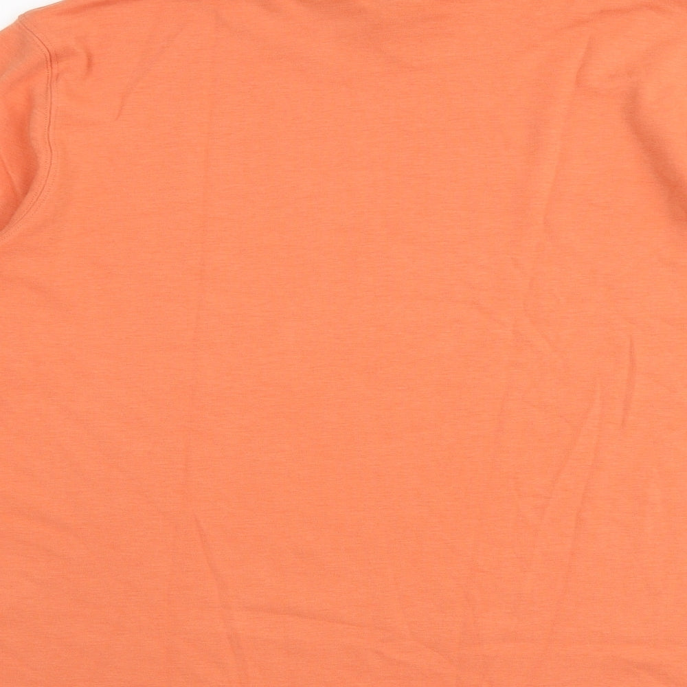 Lands' End Womens Orange 100% Cotton Basic T-Shirt Size M Roll Neck - Size 10-12
