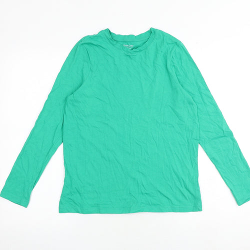 Dunnes Stores Womens Green 100% Cotton Basic T-Shirt Size XS Round Neck