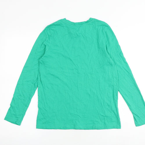 Dunnes Stores Womens Green 100% Cotton Basic T-Shirt Size XS Round Neck
