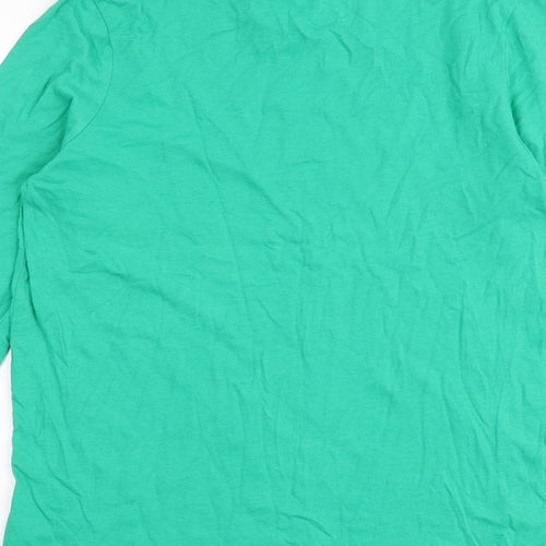 Dunnes Stores Womens Green 100% Cotton Basic T-Shirt Size XS Round Neck