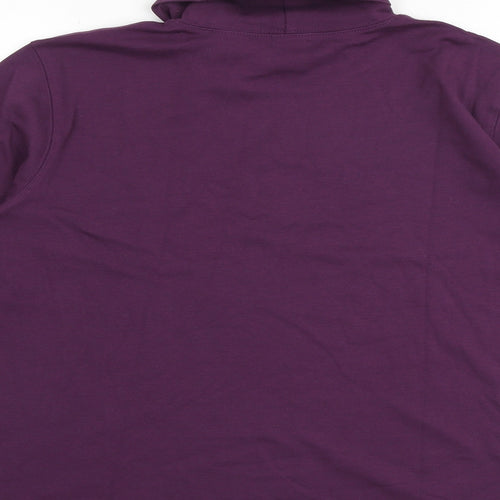 Lands' End Womens Purple 100% Cotton Basic T-Shirt Size M Roll Neck - Size 10-12