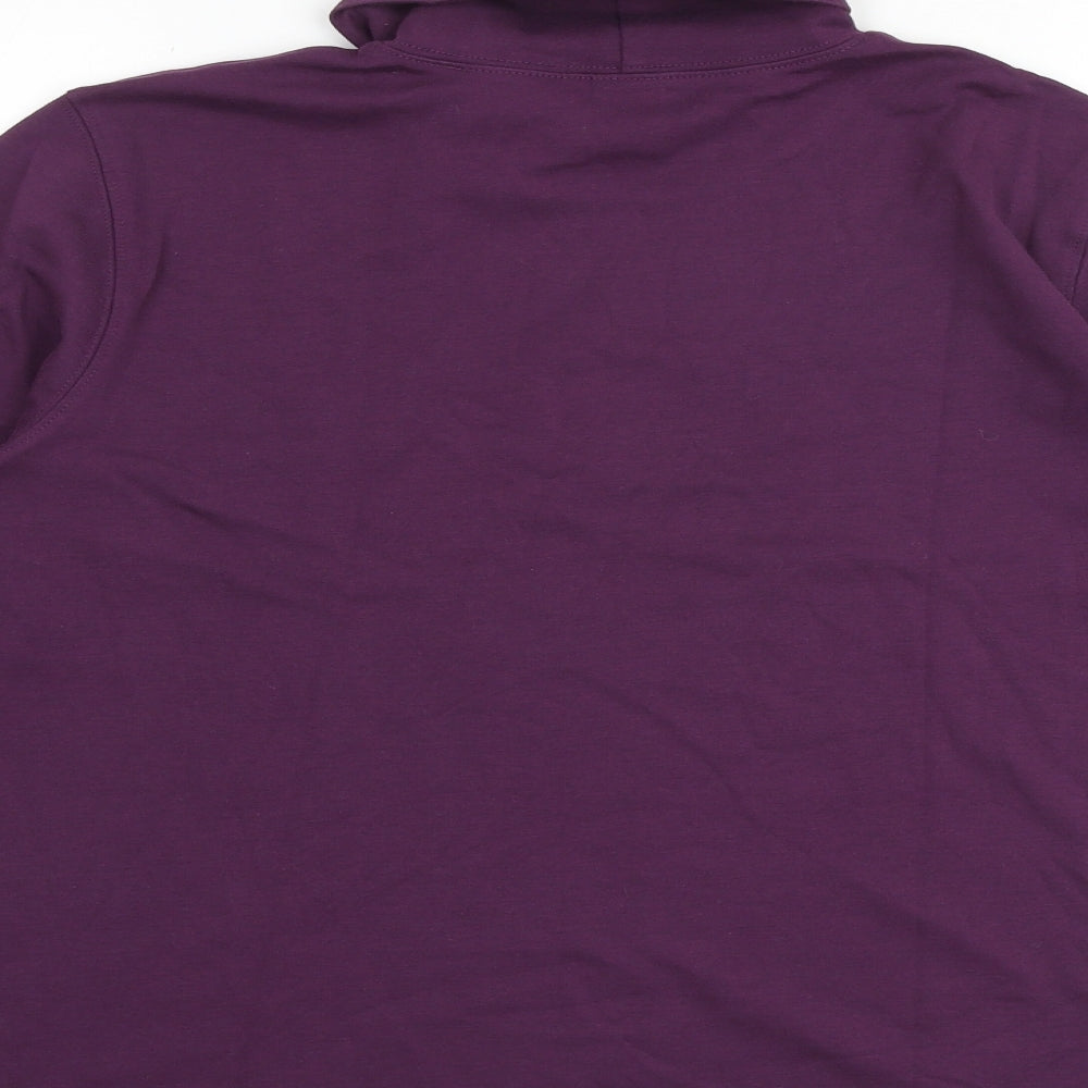 Lands' End Womens Purple 100% Cotton Basic T-Shirt Size M Roll Neck - Size 10-12