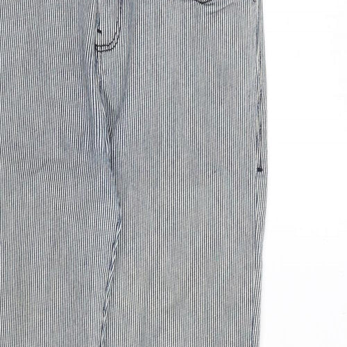 NEXT Womens Blue Striped Cotton Skinny Jeans Size 30 in Regular Zip