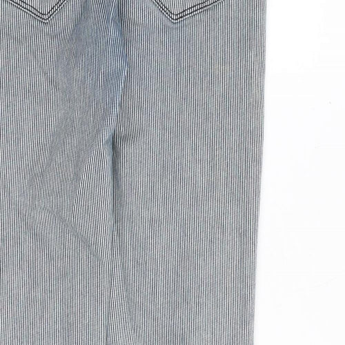 NEXT Womens Blue Striped Cotton Skinny Jeans Size 30 in Regular Zip