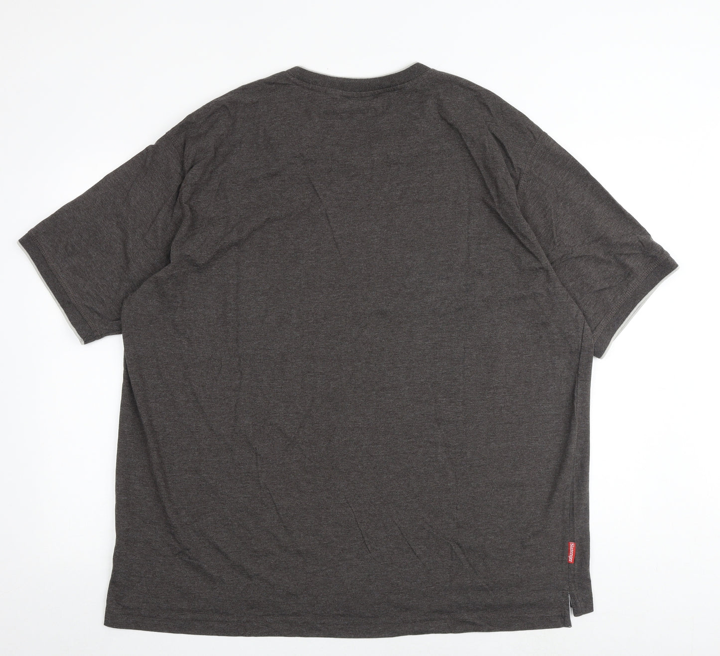Slazenger Mens Grey Polyester T-Shirt Size 3XL V-Neck