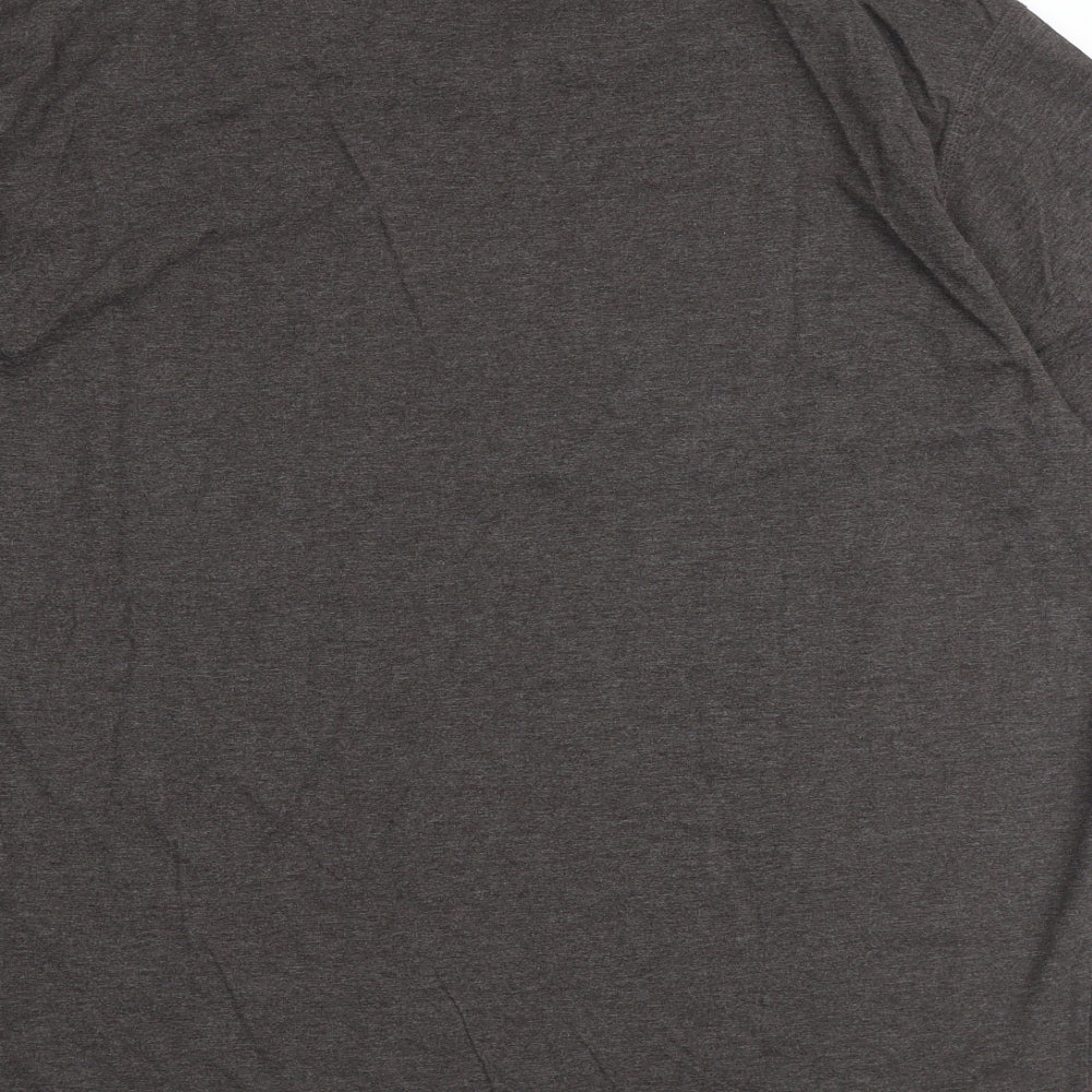 Slazenger Mens Grey Polyester T-Shirt Size 3XL V-Neck