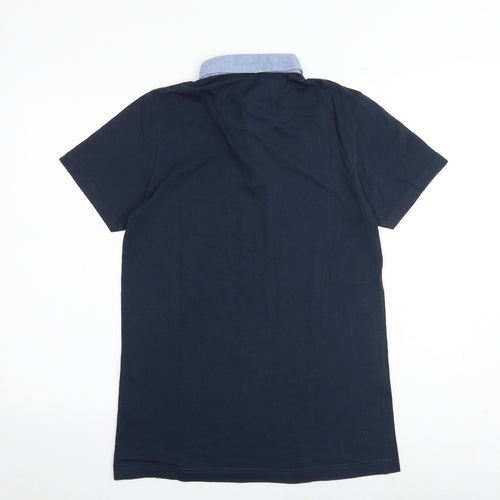 Brave Soul Mens Black Cotton Polo Size M Collared