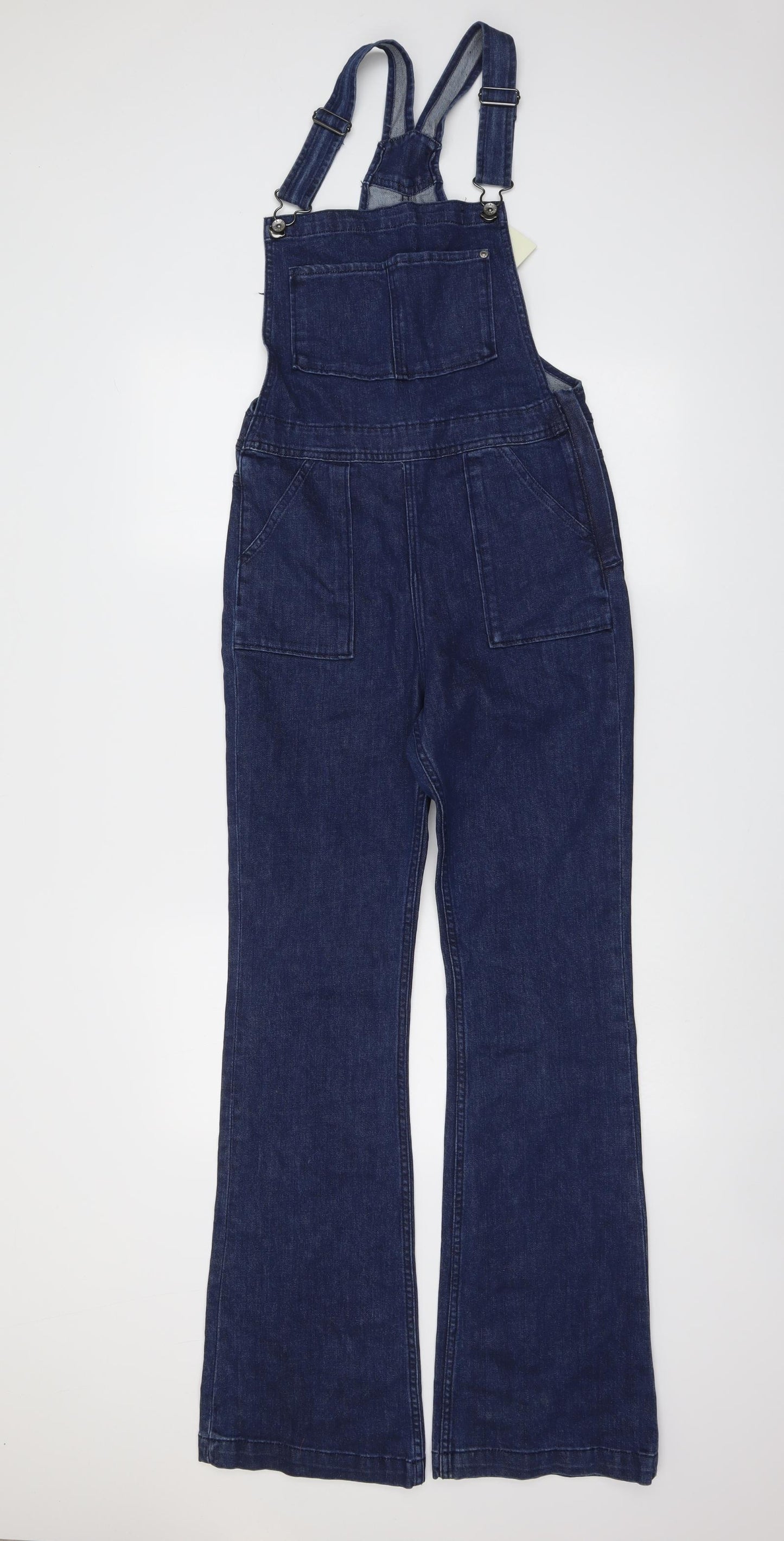 H&M Womens Blue Cotton Dungaree One-Piece Size 10 Button