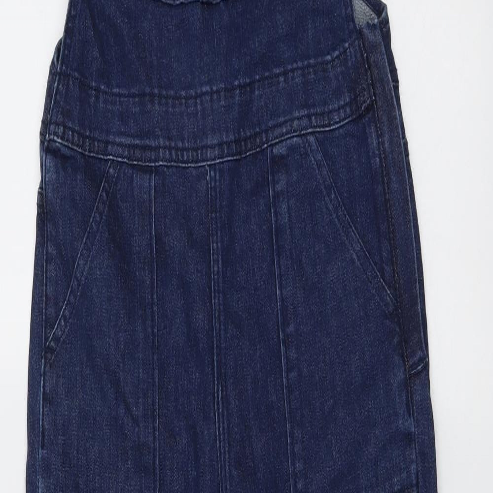 H&M Womens Blue Cotton Dungaree One-Piece Size 10 Button